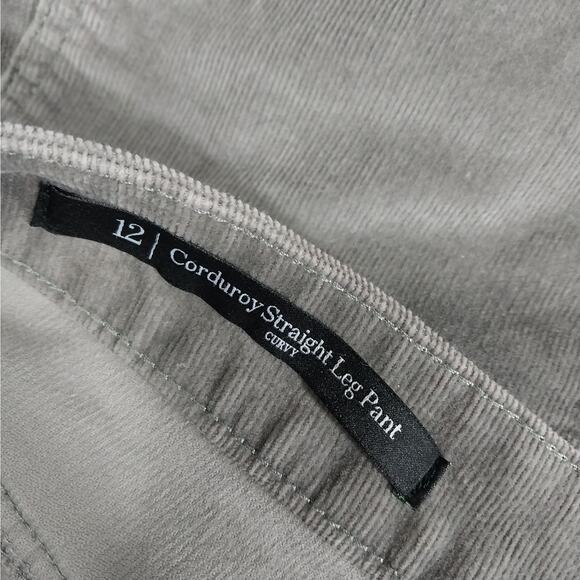 TALBOTS! SWEET ASH GRAY FINE WALE CORDUROY STRAIGHT LEG PANTS, SLACKS! SZ 12 - Picture 9 of 11